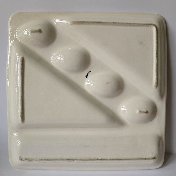 Japanese Ceramic Divided Serving Platter With Hand-Painted Vegetable Design - Picture 9 of 16